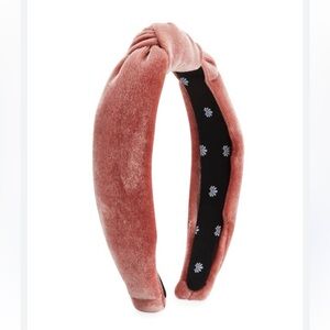 New! Lele Sadoughi Pink Velvet Knotted Headband